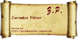 Zaremba Péter névjegykártya