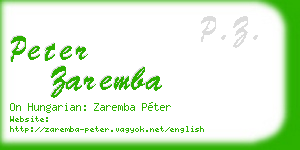 peter zaremba business card